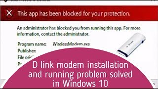 D link modem installation and running problem solved in Windows 10 [upl. by Pressey]