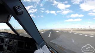 COCKPITVIEW Airbus 320 Takeoff Arrecife [upl. by Ferguson]