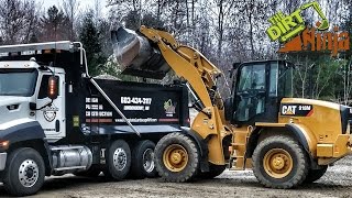 Cat 918M Wheel Loader Loading Dump Truck [upl. by Atinek]