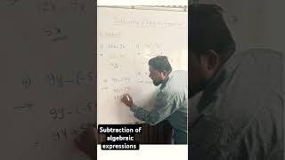 Subtraction of algebraic expressions class 7  Subtraction of monomials  shorts class7th [upl. by Leonelle]