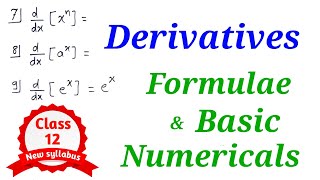 Derivatives l Formulae amp Basic Sums  HSC 12th Science Commerce amp Arts [upl. by Rehpetsirhc267]