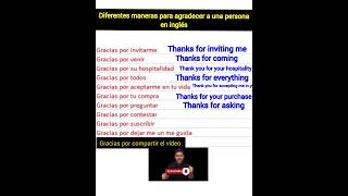 Diferentes maneras para decir gracias en inglés english ingles frases shortviral [upl. by Esma874]