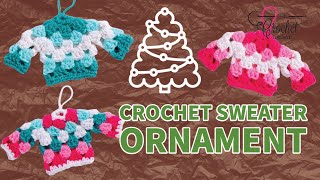 Crochet Mini Granny Sweater Christmas Ornament [upl. by Eivad836]