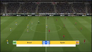 Brazil vs Spain  Friendly match  PES 2021  PC Gameplay  4K [upl. by Nodnorb]