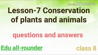 8th standard science chapter 7 conservation of plants and animals questions and answers [upl. by Airamzul]