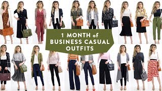 1 MONTH OF BUSINESS CASUAL OUTFIT IDEAS  Smart Casual Work Office Wear Lookbook Women  Miss Louie [upl. by Analra]