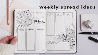 Bullet Journal Weekly Spread Ideas  Four Cute Layouts [upl. by Sally964]