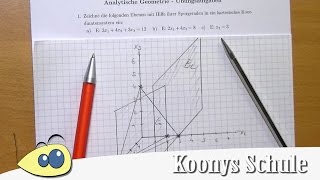 Ebenen mit Hilfe von Spurgeraden zeichnen Beispiel  Mathe Abi Blatt 1933 16 [upl. by Standford]