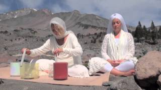 Ashana Playing Crystal Singing Bowls on Mt Shasta [upl. by Olatha]