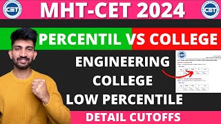 MHTCET Percentile wise Engineering Colleges 2024  MHTCET Engineering College Cutoffs 2024 [upl. by Garnett107]