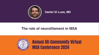 The role of neurofilament in MSA English  Daniel Di Luca MD [upl. by Odin]