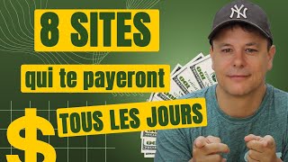 8 Sites Web pour gagner de largent tous les jours 💻💵 [upl. by Yttocs]