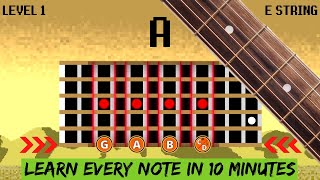 FRETBOARD MEMORIZATION GAME 🎮 LEARN ALL THE NOTES on a GUITAR FRETBOARD in 10 MINUTES [upl. by Leavy775]