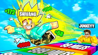 BEATING EVERY NOOBS 😂 IN ANIME FLY RACE CLICKER FTjunkeyy [upl. by Gussman948]