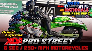 6 Second  230 Mph  650 Horsepower Motorcycle Drag Racing  Pro Street Racing Qualifying Round 2 [upl. by Neela27]