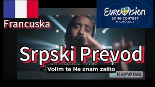 Evrovizija 2024  Francuska Pesma  Prevod  Mon Amour [upl. by Yellac]