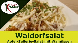 Waldorfsalat  SellerieApfelSalat mit Walnüssen  Waldorfsalad  Celeryapplesalad with walnuts [upl. by Marietta934]