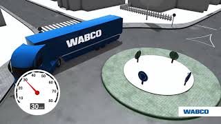 WABCO OptiTurn cornering solution for trucktrailers  Intelligent Trailer Program [upl. by Ailina281]