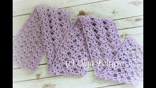 How to Crochet Easy Lace Scarf with Puff Stitches Crochet Video Tutorial and Free Pattern [upl. by Lorraine]