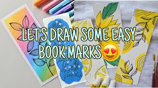 Book markers drawings  easy art  art drawing [upl. by Lissak810]