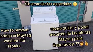 como quitar tina de lavadoras maytag como quitar los resortes how to remove tub and springs maytag [upl. by Akemit]