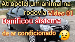 Vídeo 01MANGUEIRA FURADA DO AR CONDICIONADO ETIOS 🚨😥 ATROPELEI UM CACHORRO NA RODOVIA [upl. by Karen]