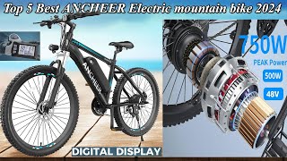 Top 5 Best ANCHEER Electric mountain bike for Adults in 2024  FRONT SUSPENSION AND DUAL DISC BRAKES [upl. by Nirihs]