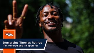 Demaryius Thomas announces retirement from the NFL Im honored and Im grateful [upl. by Siva]