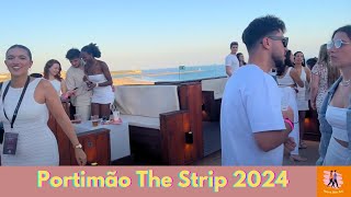 Portimao Portugal The Strip  2024  Praia Da Rocha  Afro Nation nightclubs  HD  HereWeGoWalks [upl. by Anilek]