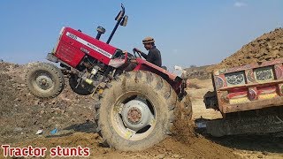 Massey 385 tractor stunts I agricultural in Punjab Pakistan [upl. by Tavy]