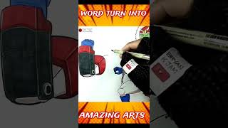 Word turn into amazing artsHow daimos anime art drawing shorts [upl. by Maram725]