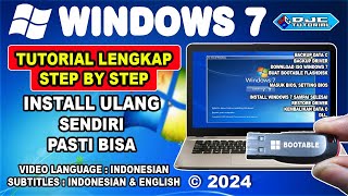 CARA INSTALL WINDOWS 7 Lengkap 2024  Download ISO Buat Bootable Backup Data Masuk Bios Instal [upl. by Jaquenetta]