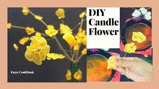 Spring DIY  Candle Wax Flower  Candle flower from wax  Trying 5 min craft [upl. by Dinnage]