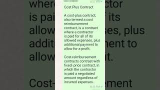 Cost plus contract [upl. by Thurston]