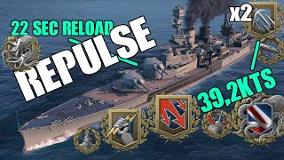 Repulse BATTLECRUISER 9 Achievement current DMG amp PR record WOWS [upl. by Nerte]