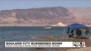 Boulder City businesses benefit from rising Lake Mead water levels [upl. by Nnylacissej401]