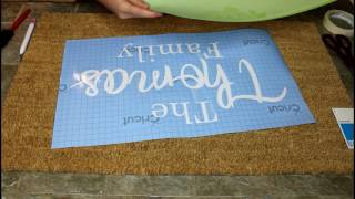 DIY personalized doormat using Cricut stencil vinyl [upl. by Eniamor]