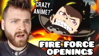 First Time Reacting to quotFIRE FORCE Openingsquot  MAYDAY  New Anime Fan [upl. by Lecrad]