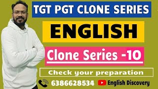 🔥TGT PGT CLONE SERIES  ENGLISH  Series  10  Check your preparation  English Discovery [upl. by Irene505]