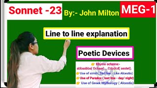 Sonnet 23 Methought I saw  John Milton summaryline to line explanation in Hindi Englishmeg1 [upl. by Remat]