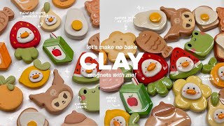 how i make clay magnets 🧃🍓🍊 using air dry clay  no bake [upl. by Carrol972]