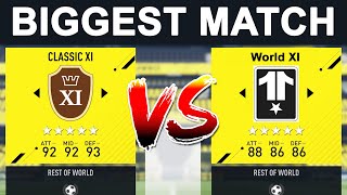 PLAYING THE BIGGEST MATCH IN FIFA HISTORY Classic XI vs World XI [upl. by Mazman]