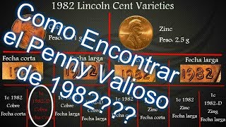 Busca el centavos que te puede hacer Rico  1982 Lincoln Cent Varieties 1c 1982D small date Cop [upl. by Aloiv]