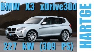 BMW X3 xDrive30d F25 Test Drive with HARTGE Engine Upgrade 80  200 kmh [upl. by Ellehcar853]