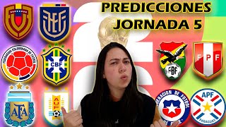 PREDICCIÓN ELIMINATORIAS MUNDIAL 2026🌎⚽  JORNADA 5🔥 [upl. by Angelia]