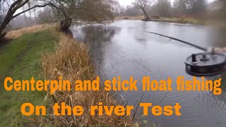 Centerpin and stick float fishing on the River Test worst weather ever [upl. by Ivory]