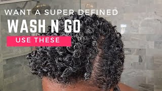 Two Products to Guarantee Defined Curls I Natural Hair Wash n Go Tutorial [upl. by Llenyl]