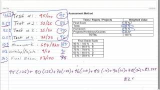 Calculating weighted grades [upl. by Nnyrb]