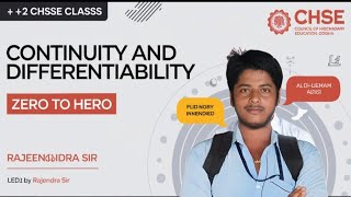 Continuous  Discontinuous Part1 Continuity and differentiability in odia based on CHSE [upl. by Eizzo226]