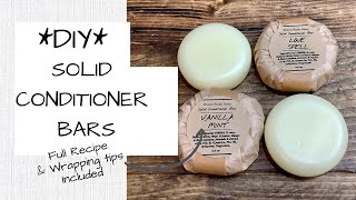 DIY How to Make Solid Hair CONDITIONER Bars  Full Recipe  Wrapping tips  Ellen Ruth Soap [upl. by Laeno]